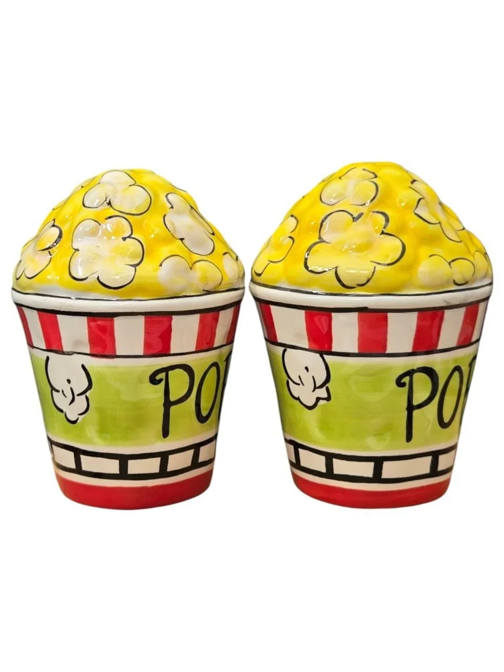 Popcorn Bucket Salt and Pepper Set Seasoning Cheese Shaker Pier 1 Vintage